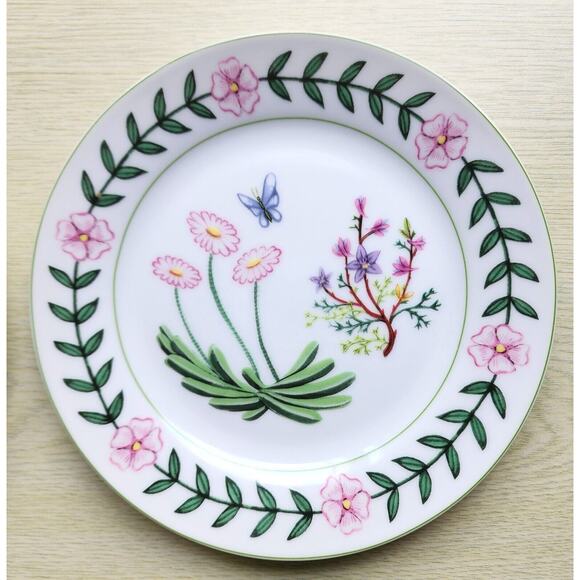PLATES-SALAD/DESSERT/BUFFET-I GODINGER & CO.-Floral-Butterfly-Dragonfly-Set of 4 - Picture 4 of 13